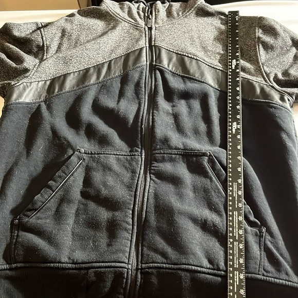 Champs sport gear size 2XL black & gray hooded sweatshirt faux leather trim - Picture 5 of 9